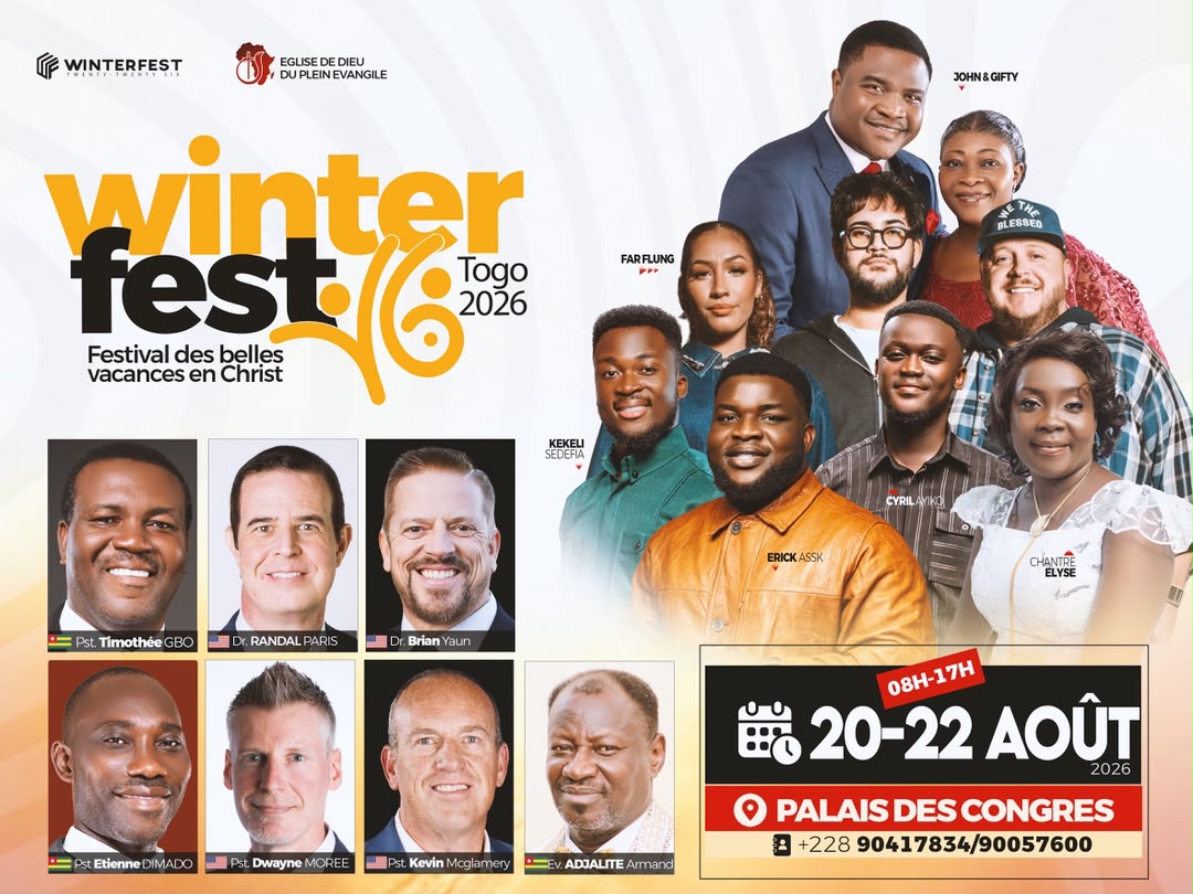Affiche officielle Winterfest Togo 2026 - Festival des belles vacances en Christ